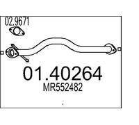Tubo de escape delante para silenciador intermedio 01.40264 MTS para MITSUBISHI