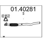 Tubo de escape delante para silenciador intermedio 01.40281 MTS para OPEL
