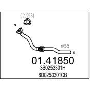 Tubo de escape delante para silenciador intermedio 01.41850 MTS para AUDI VW