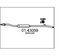 Tubo de escape delante para silenciador intermedio 01.43059 MTS para RENAULT