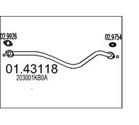 Tubo de escape delante para silenciador intermedio 01.43118 MTS para NISSAN JUKE