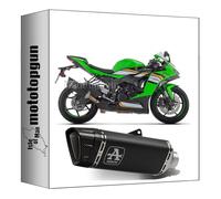tubo de escape homologado arrow pista de titanio con fondo de carby compatible con kawasaki zx-6r zx-6 r 636 2024 2025 mototopgun 71509ptn