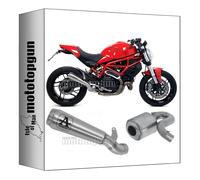 tubo de escape homologado open arrow pro-race de nichrom con fondo de acero compatible con ducati monster 797 2017 2018 mototopgun 71876pri + 71673mi