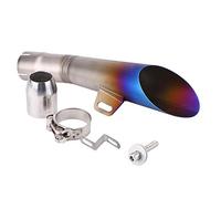 Tubo de Escape, Keenso Manguera de Cola Silenciador Punta de Silenciador de Escape Extremo de la Motocicleta Universal de Acero Inoxidable (D-para la Motocicleta(Half Blue))