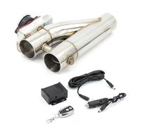Tubo de Escape Moto Silenciador Kit de corte de escape eléctrico con válvula doble de encendido/apagado y controlador de tubo en Y, acero inoxidable 304(2.25 Inch type3)