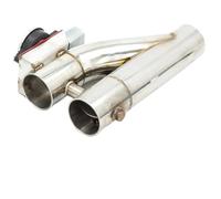 Tubo de Escape Moto Silenciador Kit de corte de escape eléctrico con válvula doble de encendido/apagado y controlador de tubo en Y, acero inoxidable 304(2.5 Inch type1)