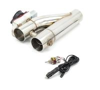 Tubo de Escape Moto Silenciador Kit de corte de escape eléctrico con válvula doble de encendido/apagado y controlador de tubo en Y, acero inoxidable 304(2.0 Inch type2)