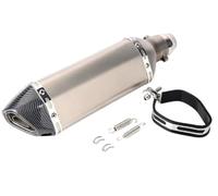 Tubo de Escape Moto Silenciador Kit de montaje de silenciador de 38 mm para motocicleta Kawasaki KX KLX KX85 150 250 450 KX 150 LX 250 KLX450(White)