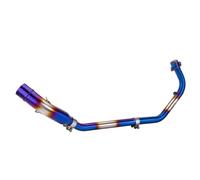 Tubo De Escape Motocicleta para VOGE para Brivido 125R | 2023 2024 Resbalón Escape Silenciador De Escape De Motocicleta Tubo Enlace Delantero 50,8 Mm(Half Blue)