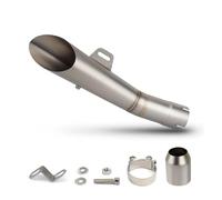Tubo De Escape Motocicleta R6 GP Acero Inoxidable 51 Mm Para DUKE250, NINJA250, MSX125, 150NK, 300SR, GSXR125, CBR150R, DL250, ZX25R, R15, MT03(C SILVER)