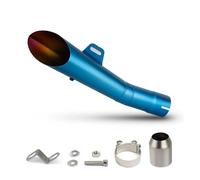 Tubo De Escape Motocicleta R6 GP Acero Inoxidable 51 Mm Para DUKE250, NINJA250, MSX125, 150NK, 300SR, GSXR125, CBR150R, DL250, ZX25R, R15, MT03(B FULL BLUE)