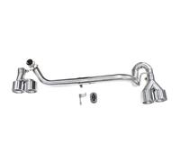 Tubo De Escape Para BMW Serie 5 E60 520i 523i 525i Mejora Para M5 Silenciador De Escape Cuádruple Para Parachoques Trasero Decoración Exterior(Silver)