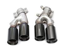 Tubo de Escape para BMW Serie 5 M5 G30 G38 2017-2022 530 540 2021 Difusor de Parachoques Trasero Salida de Tubo de Escape Negro Plata Puntas de silenciador Cubierta (5 Negro)