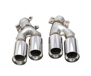 Tubo de Escape para BMW Serie 5 M5 G30 G38 2017-2022 530 540 2021 Difusor de Parachoques Trasero Salida de Tubo de Escape Negro Plata Puntas de silenciador Cubierta (5 Plata)