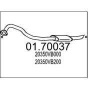 Tubo de escape posterior para silenciador posterior 01.70037 MTS para NISSAN