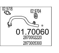 Tubo de escape posterior para silenciador posterior 01.70060 MTS para HYUNDAI