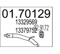 Tubo de escape posterior para silenciador posterior 01.70129 MTS para OPEL