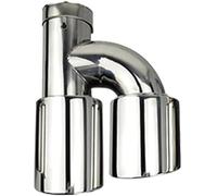 Tubo de escape Punta de Para escape Accesorios para automóviles Extremos del tubo Para Cubierta la punta Para Tubo Para borde recto doble salida acero inoxidable(Right in63-out89)