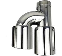 Tubo de escape Punta de Para escape Accesorios para automóviles Extremos del tubo Para Cubierta la punta Para Tubo Para borde recto doble salida acero inoxidable(Left in51-out101)