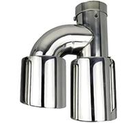 Tubo de escape Punta de Para escape Accesorios para automóviles Extremos del tubo Para Cubierta la punta Para Tubo Para borde recto doble salida acero inoxidable(Left in51-out89)