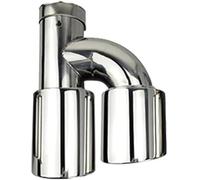 Tubo de escape Punta de Para escape Accesorios para automóviles Extremos del tubo Para Cubierta la punta Para Tubo Para borde recto doble salida acero inoxidable(Right in51-out89)