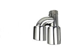 Tubo de escape Punta de Para escape Accesorios para automóviles Extremos del tubo Para Cubierta la punta Para Tubo Para borde recto doble salida acero inoxidable(Left in51-out76)