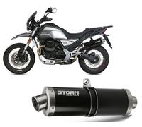 Tubo De Escape Storm by Mivv Oval Acero negro para Moto guzzi v85 tt 2019 > 2023