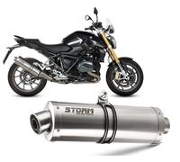 Escape Storm by Mivv Silenciador Oval Acero para Bmw R 1200 R 2015 > 2018