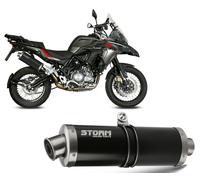 Tubo De Escape Storm by Mivv Oval negro Acero inox Benelli TRK 502 X 2018 > 2026