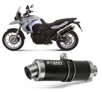Tubo De Escape Storm by Mivv Oval Nero Acero para Bmw F 650 Gs 2008 > 2012