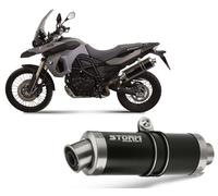 Tubo De Escape Storm by Mivv Oval Nero Acero para Bmw F 650 Gs 2008 > 2012