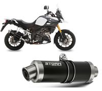Tubo De Escape Storm by Mivv Oval Nero Acero Suzuki Dl V-strom 1000 2014 > 2016