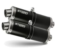 Tubo De Escape Storm by Mivv Oval Nero Acero Yamaha Tdm 900 2002 > 2014