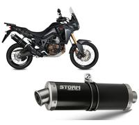Escape Storm by Mivv Oval Nero Acero Honda Crf 1000 L Africa Twin 2016 > 2019