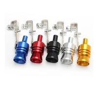 Tubo de Escape Trasero de Aluminio Turbo Sonido Silenciador Tubo de Escape Silbato Válvula de Descarga para Coche Simulador Punta de Escape Silbador para Coche (Azul-L)