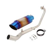 Tubo de escape Tubo De Conexión Completo De Escape Motocicleta Tubo De Escape Modificado Para Moto Con Tubo Deslizante Para ZONTES Para ZT125 U1 G1 Z1 Z2(Azul)