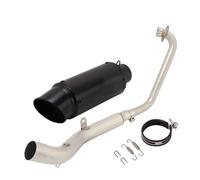 Tubo de escape Tubo De Conexión Completo De Escape Motocicleta Tubo De Escape Modificado Para Moto Con Tubo Deslizante Para ZONTES Para ZT125 U1 G1 Z1 Z2(Negro)