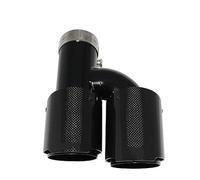 Tubo de Escape Universal de Acero Inoxidable Negro para Coche, Punta de silenciador de Fibra de Carbono Brillante en Forma de H, Doble Salida, decoración de Boquilla de Escape (Izquierda 63 mm-89 mm)