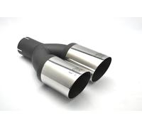 Ulter Sport - Punta de escape redonda doble Ø80 mm inclinada - Longitud 280 mm - Montaje - >50 mm - Inoxidable