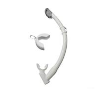 Tubo de esnórquel con válvula superior seca y boquilla flexible suave, construcción de silicona plegable compacta con contenedor de almacenamiento (blanco)