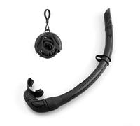 Tubo de esnórquel de silicona plegable con flujo de aire optimizado y contenedor de almacenamiento dedicado de diámetro pequeño