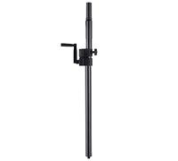 Tubo de Espaciado Pronomic M20 con Manivela - Barra de Espaciado de Acero - Con Manivela para Ajuste Fácil de Altura - Para Montaje de Tops en Subwoofer - Longitud: 95-148 cm - Rosca M20 - Negro