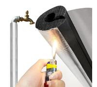 Tubo de espuma aislante autoadhesivo para tuberías, diámetro interior 1", 3/5", 1-1/2", 4", 6-1/2", rollo de envoltura anticongelante para tuberías exteriores, cubierta para tuberías huecas para unid