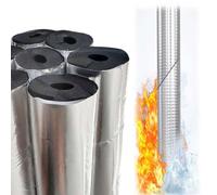 Tubo de Espuma Aislante para Tuberias, Anticongelante Iámina de Aluminio Cubierta de Tubería Hueca Diámetro Interior 20-219mm, para Invierno Tubos de Agua y Calefacción(ID34mm×TK30mm×L95cm)