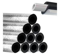 Tubo de Espuma para Tuberías de Agua Autoadhesivo Manguera de Aislante con Foil Aluminio para Aislamiento de Tuberías de Cobre HVAC y con Protección Anticongelante(114mm*50mm*100cm)