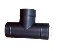 Tubo de estufa de pared única de 6 pulgadas con tapa de limpieza diseñada para uso en chimenea, material de acero que proporciona calor y acceso para hollín y desechos