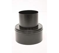 Tubo de estufa de pellets para tubo de chimenea o pellet, ampliación de 80 mm a 120 mm, color gris y negro, sin barnizar (80 mm a 120 mm, negro)
