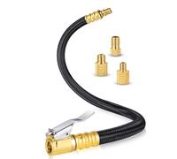 Tubo de extensión de inflador de neumáticos de 12 pulgadas, adaptador de manguera de portabrocas de bomba de neumáticos con válvula Presta para compresor de aire de inflado rápido, tubo de alta