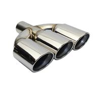 Tubo De Extremo Escape Salida Doble Directo Plata Para Civic FK8 Universal Acero Inoxidable 304 Silenciador De Escape Central 3 Orificios