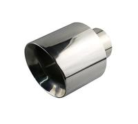 Tubo De Extremo Escape Salida Doble Directo Plata Punta De Escape Coche 63Mm 76Mm Salida Ovalada Inclinada 127Mm Boquilla Tubo Universal Acero Inoxidable(76mm Silver)